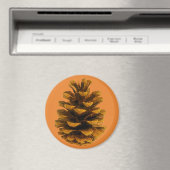 Aimant Pinecone rustique nature brun orange chute (In Situ (Lave-vaisselle))