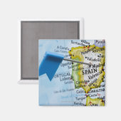 Aimant Pingle de carte placée à Madrid, Espagne sur la ca (Recto/Verso)