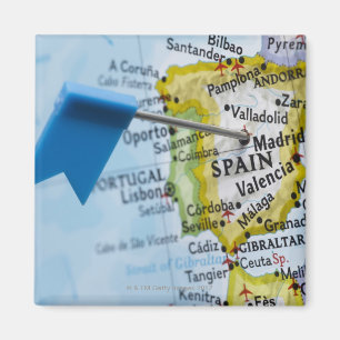 Aimant Pingle de carte placée à Madrid, Espagne sur la ca