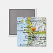Aimant Pingle de carte placée à Vancouver, Canada sur la  (Recto/Verso)