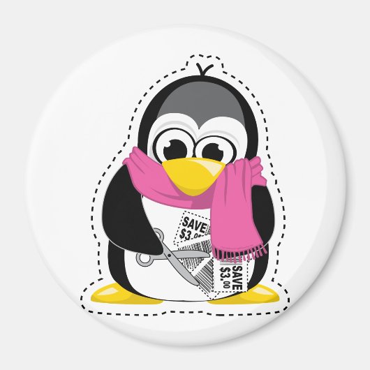 Aimant Pingouin à coupon (Devant)
