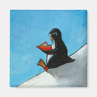 Aimant Pingouin art amusant mignon oiseau en lunettes lec