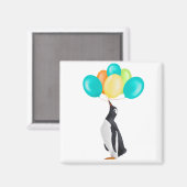 Aimant Pingouin Avec Ballons Colorés (Recto/Verso)