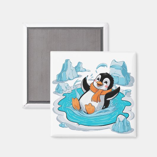 Aimant Pingouin dans la glace (Recto/Verso)