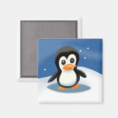 Aimant Pingouin de dessin adorable (Recto/Verso)