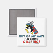 Aimant Pingouin de golf (Recto/Verso)