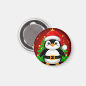 Aimant 🎄 Pingouin de Noël avec un sapin de fête ✨ (Recto/Verso)