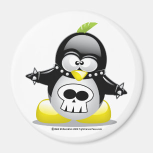 Aimant Pingouin de rocker punk