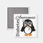 Aimant Pingouin de sensibilisation au diabète (Recto/Verso)