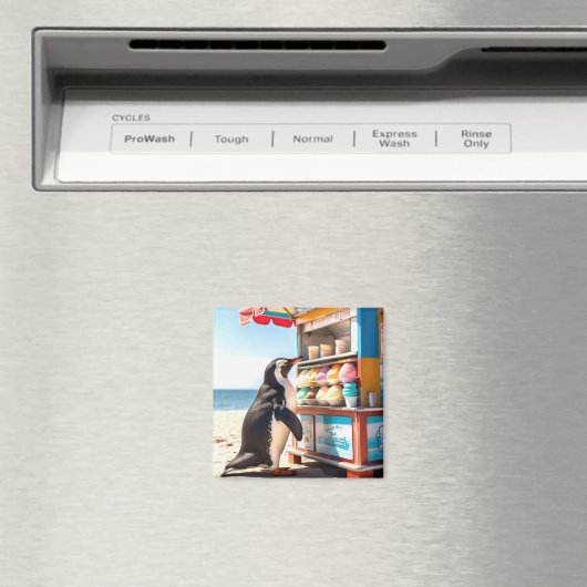 Aimant Pingouin D'Été Au Stand De Crème De Glace (In Situ (Lave-vaisselle))