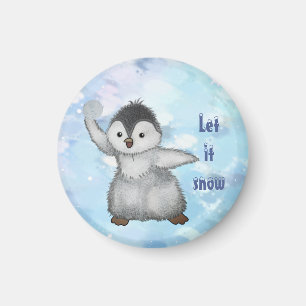 Aimant Pingouin d'hiver