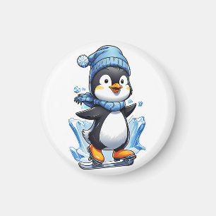 Aimant Pingouin d'hiver prise de glace