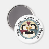 Aimant Pingouin Love T-shirts et cadeaux de vacances (Recto/Verso)