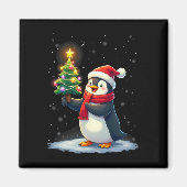 Aimant Pingouin mignon arbre de Noël Pyjama Filles Garçon (Devant)