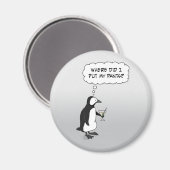 Aimant pingouin mignon : Pantalon manquant (Recto/Verso)