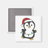 Aimant Pingouin Noël Animaux d'hiver Pingouines de vacanc (Recto/Verso)