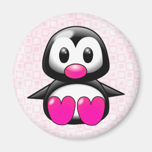 Aimant Pingouin rose mignon