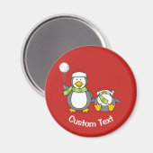 Aimant Pingouins de Noël (Recto/Verso)