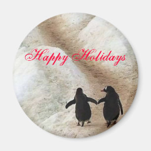 Aimant Pingouins heureux de vacances