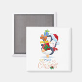 Aimant Pingouins mignons joyeux Noël Collection #1 (Recto/Verso)