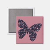 Aimant Pink and Violet Floral Butterfly (Recto/Verso)