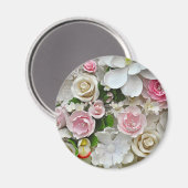 Aimant Pink and white floral (Recto/Verso)