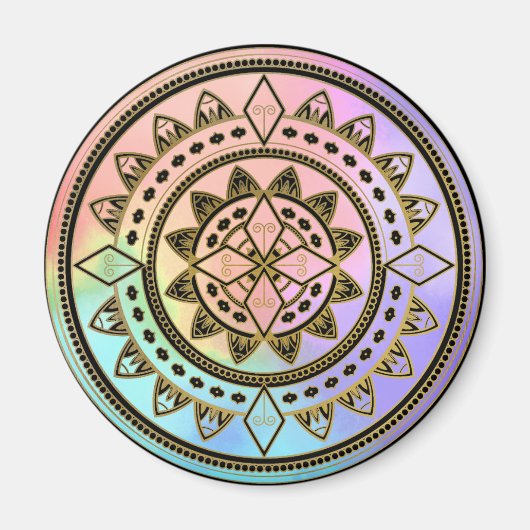 Aimant Pink-Blue-Aqua-Purple Mandala (Devant)