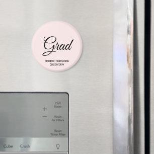 Aimant Pink Blush Moderne Graduation Party Mémoire