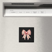Aimant Pink Christmas Bow Coquette Xmas Gingbread Femmes (In Situ (Lave-vaisselle))