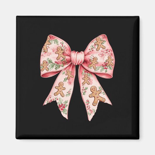 Aimant Pink Christmas Bow Coquette Xmas Gingbread Femmes (Devant)