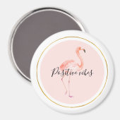 Aimant Pink flamingo gold and frame personalized (Recto/Verso)