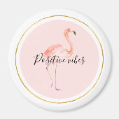 Aimant Pink flamingo gold and frame personalized (Devant)