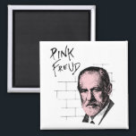Aimant Pink Freud Sigmund Freud<br><div class="desc">Grand cadeau ou tshirt pour les amateurs de musique vintage,  ou les fans de psychiatrie et de psychanalyse.</div>