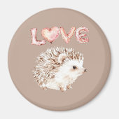 Aimant Pink Heart Love Balloons Cute Hedgehog (Devant)