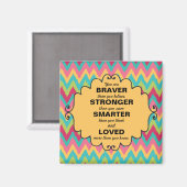 Aimant Pink jaune Turquoise Vert Chevron Encouragement (Recto/Verso)