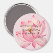 Aimant Pink Lotus Flower Rumi Beauty Quote (Recto/Verso)
