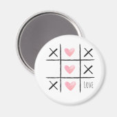 Aimant Pink Love Hearts Tic Tac Toe (Recto/Verso)