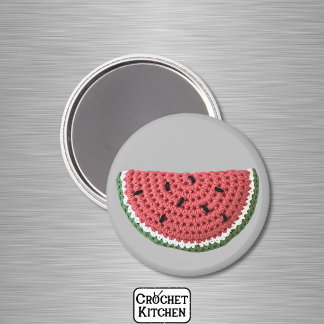 Aimant Pink Minimalist Grandma Fruit Crochet Watermelon