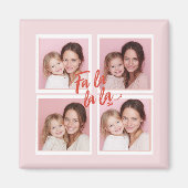 Aimant Pink Modern Christmas Photo Collage | Fa La La (Devant)