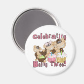 Aimant Pink Party Monkey 3e Anniversaire Tshirts et cadea (Recto/Verso)