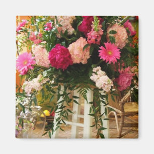 Aimant Pink_Peony_Flower_Ceremony_Arrangement_On_Stand