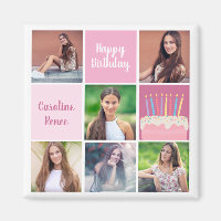 Pink Photo Collage Custom Femmes's Birthday Party