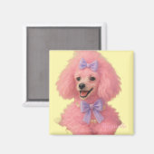 Aimant Pink poodle magnet, poodle decor (Recto/Verso)