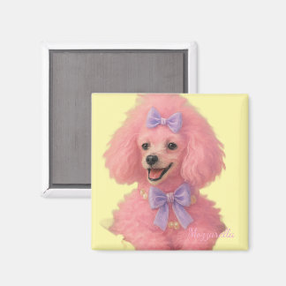 Aimant Pink poodle magnet, poodle decor