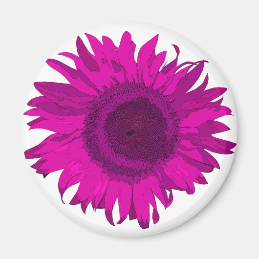 Aimant Pink Pop Art Sunflower (Devant)