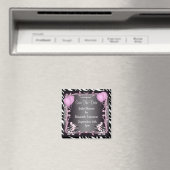 Aimant Pink Princess Zebra Baby shower Enregistrer La Dat (In Situ (Lave-vaisselle))