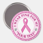 Aimant Pink Ribbon Breast Cancer Awareness Design (Recto/Verso)
