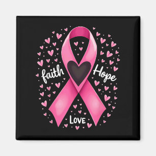 Aimant Pink Ribbon Christian Faith Hope Love Breast Cance