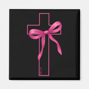 Aimant Pink Ribbon Cross Cancer du sein Sensibilisation C