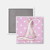 Aimant Pink Ribbon Live Love Laugh Magnet-Cust. (Recto/Verso)